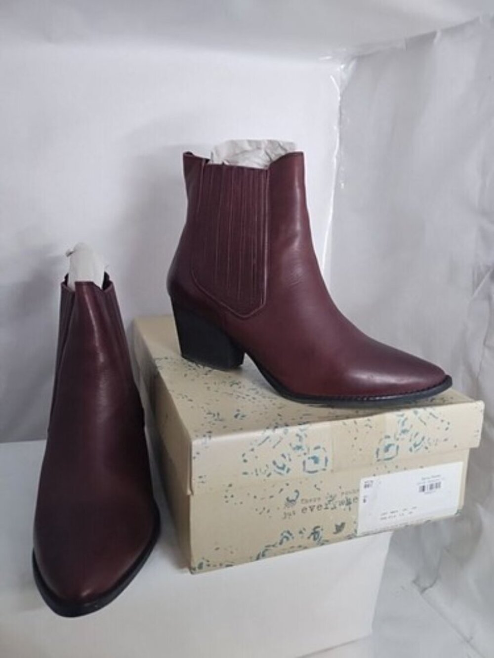 Musse & Cloud Genuine Leather Burgundy Boots (Sz 41)